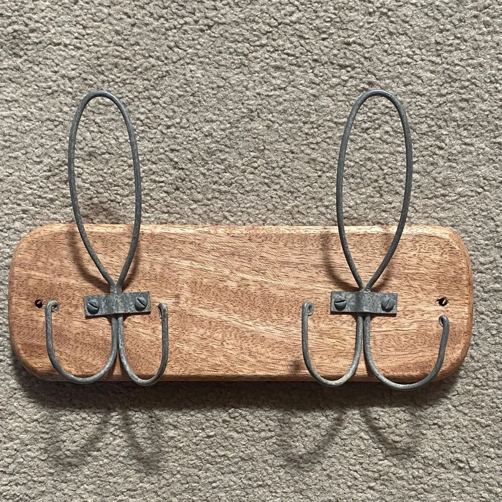 Rustic Brown and Black Wall Hook Rack Forge and Forrest Wall Rack